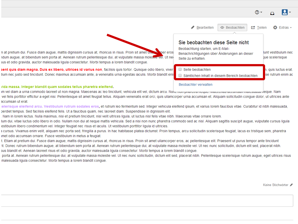 CeDiS Wiki Schulung > Seiten beobachten (über Seitenänderungen benachrichtigt werden) > Wiki_beobachten_2.png